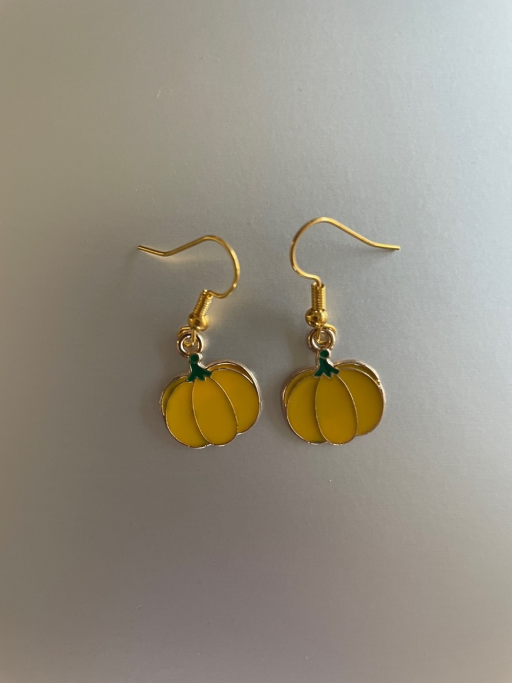 Gold-Tone Yellow Pumpkin Drop Earrings